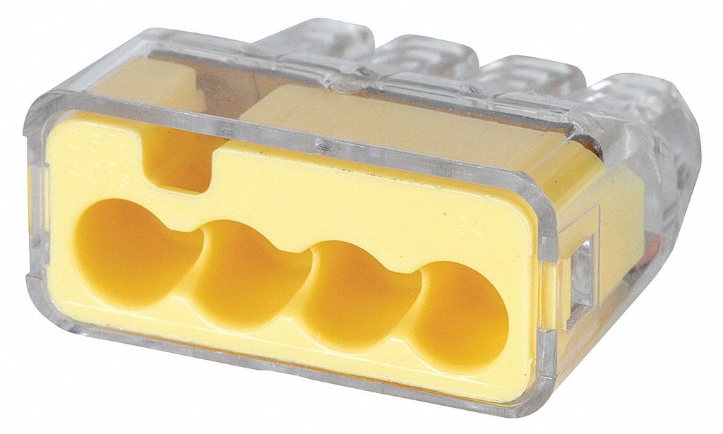 [30-1034J] In-Sure® Push-In Wire Connectors, Model 34 4-Port Yellow, Jar of 200