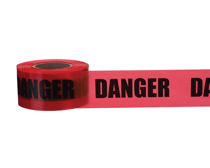 [42-051] Barricade Tape, "Danger High Voltage", Red, 3" x 1,000'
