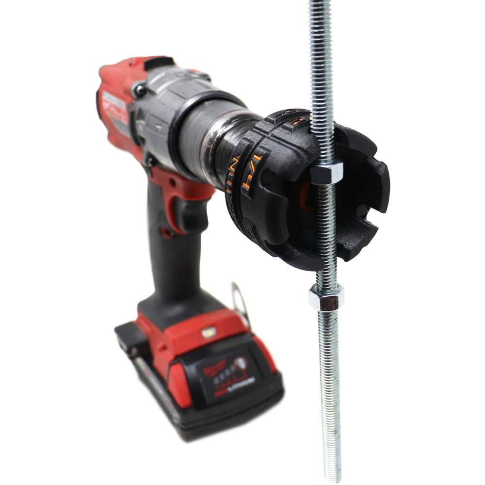 Nut Zipper -Drill Attachment for 1/4", 3/8", & 1/2" Threaded Rod 