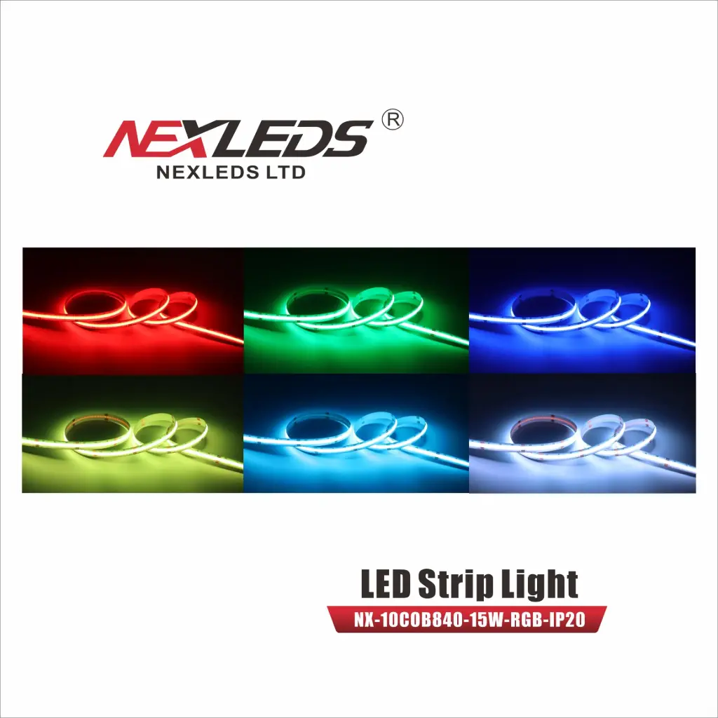 [NX-10COB840-15W-RGB-IP20] 10mm IP20 RGB 15W/M COB Tapelight (5M Reel)