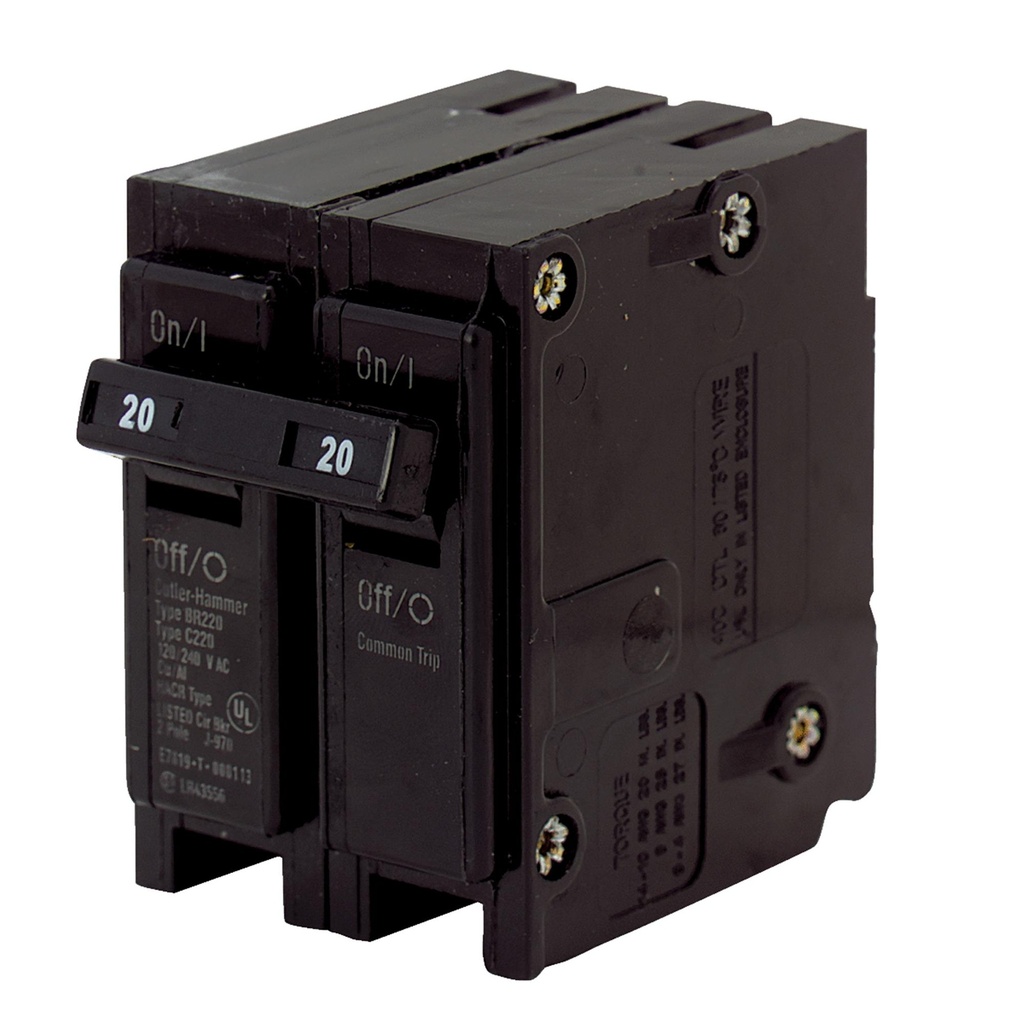 [BR220] Eaton BR220 20A Push On Double Pole Circuit Breaker