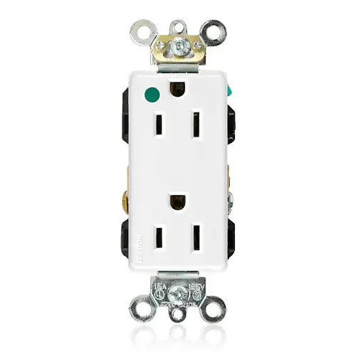 [16262-HGW] Leviton 16262-HGW 15A Decora Hospital Grade Receptacle White