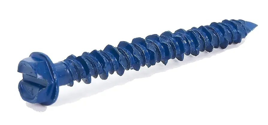 [HCS14114100] #1/4 x 1-1/4-inch Slot Drive Hex Concrete Screws With 3/16 Drill Bit  - 100pcs