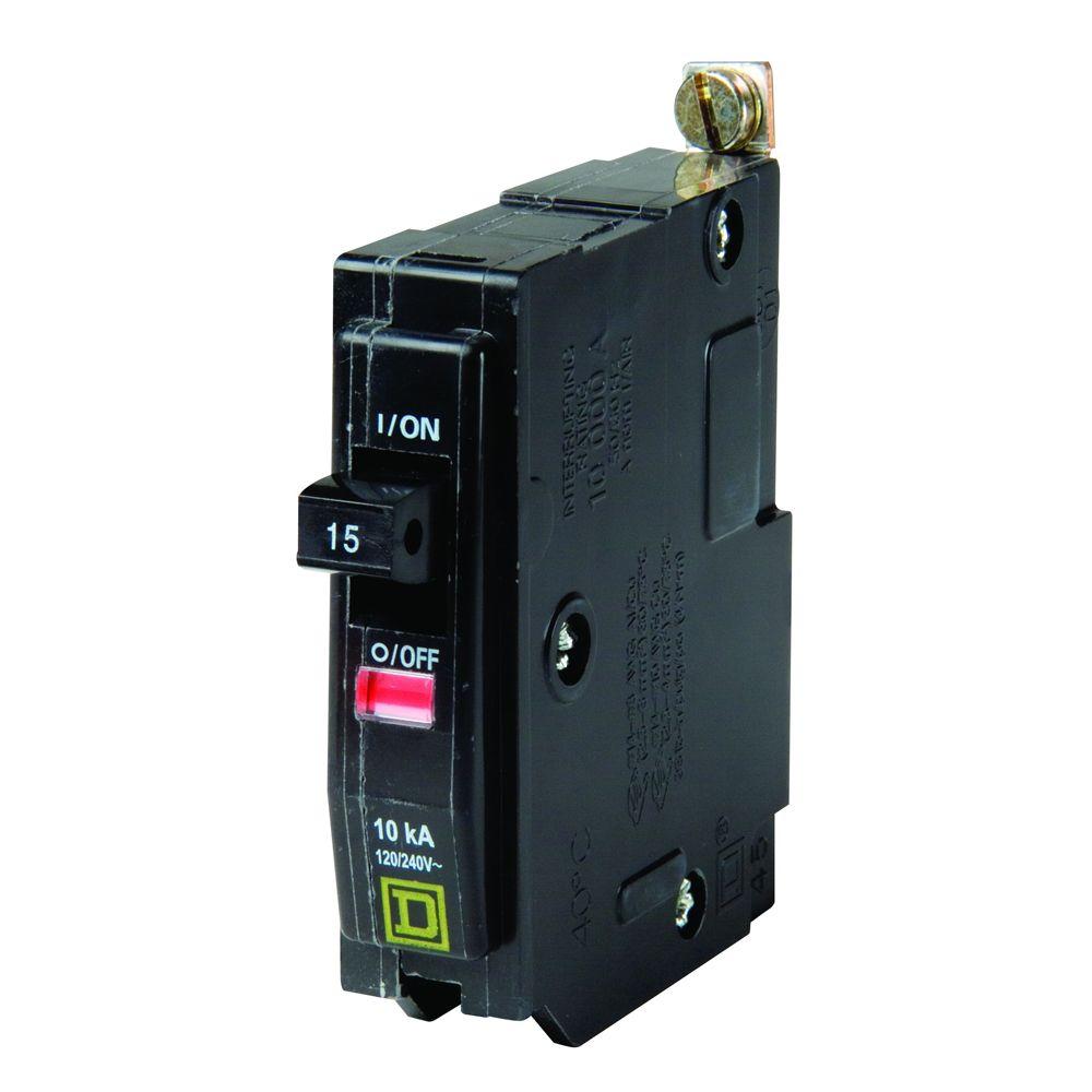 [QOB115] Square D QOB 115 Miniature Circuit Breaker, QOB Series, 15A, 1 Pole, 120/240V AC, 10kA at 120/240V AC