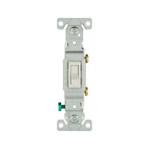[1301W] Eaton Wiring Devices 1301W-C 1301 Non-Grounding Standard Grade Toggle Switch, 120 VAC, 15 A, 1/2 hp