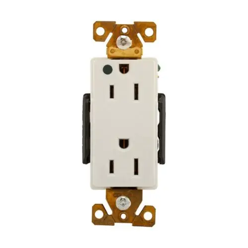 [8262W] Eaton Receptacle, Hospital, Duplex, 15 A, 125 V, 2P, 3-Wire, White, 5-15R, Glass Filled Nylon, 14 AWG