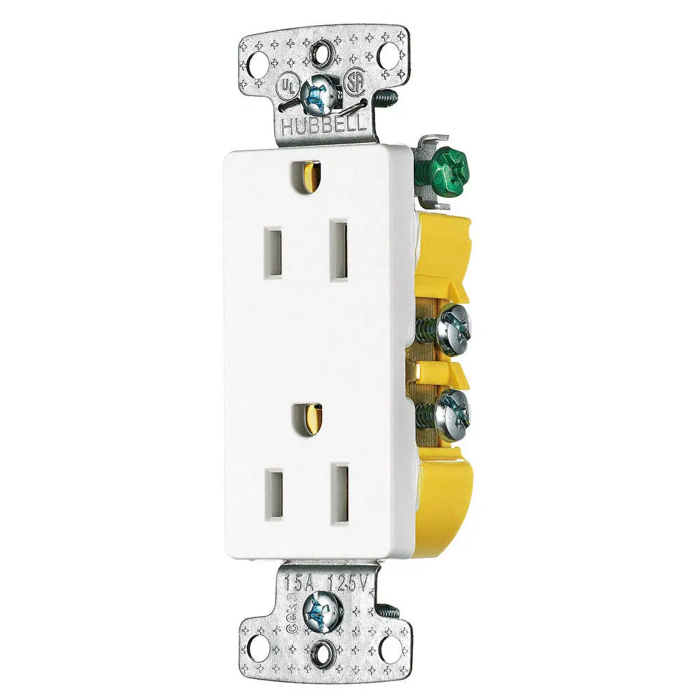 [RRD15SWTR] Decorator Tamper-Resistant, Self Grounding Straight Blade Duplex Receptacle 15 A, 5-15R White