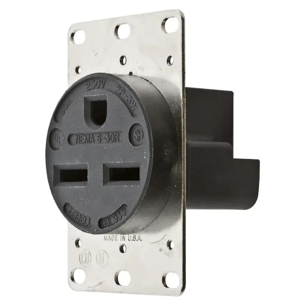 [HBL9330] Hubbell HBL9330 Receptacle 2P3W 30A 250V 6-30R Black