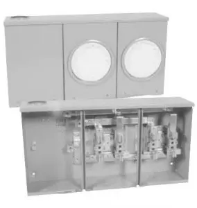 [SDC220PW] HYDEL #SDC220PWBC Meter Socket, 600VAC, 100A, 2 Meter Positions, Lugs, 200A Main