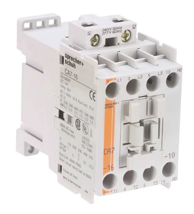 [CA7-16-10-120] SPRECHER & SCHUH CA7-16-10-120 CONTACTOR, Series CA7, Open Type, Non-REVERSING, 16 AMP, 3 Pole, 110/120 VAC, 50/60 HZ, 1 NO Auxiliary