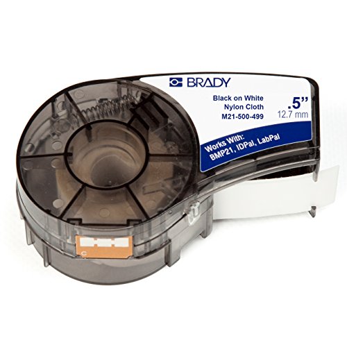 [M21-500-499] Brady Series Label Cartridge 0.50 in. W X 16 Ft. L B499 Nylon Cloth, Black on White Labels