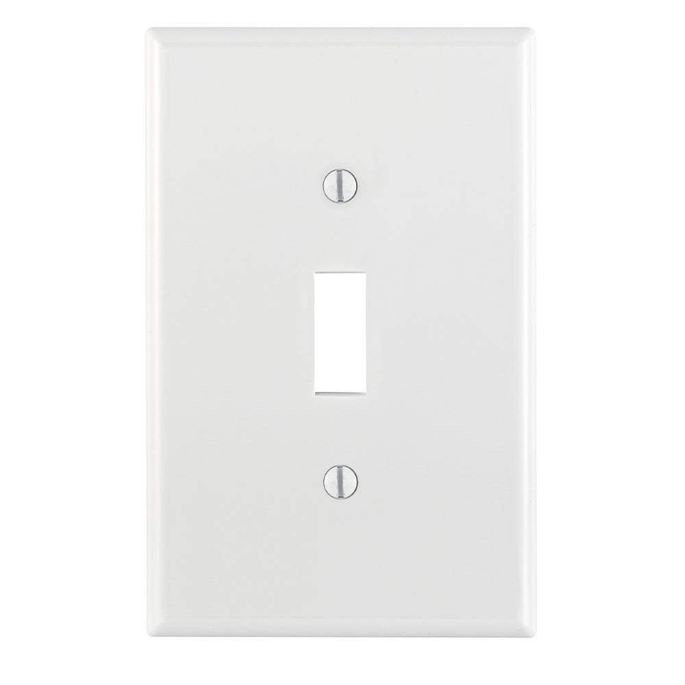 [752-PJI-WM] Leviton 1 Gang White Toggle Nylon Wall Plate