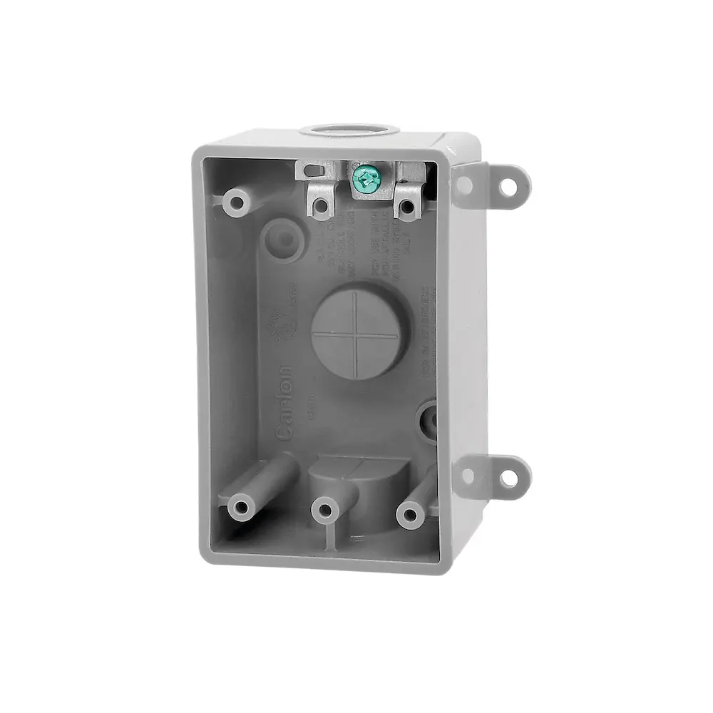 [FSCC15] PVC F-Series Single Gang Box, FSCC15, 3/4 Inch Hub Size, 3 Threaded Outlets