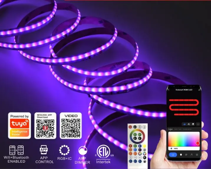 [NX-10COB-RGB-IC-KIT] Nexleds 10mm Smart COB RGB+IC Tape Light Kit 