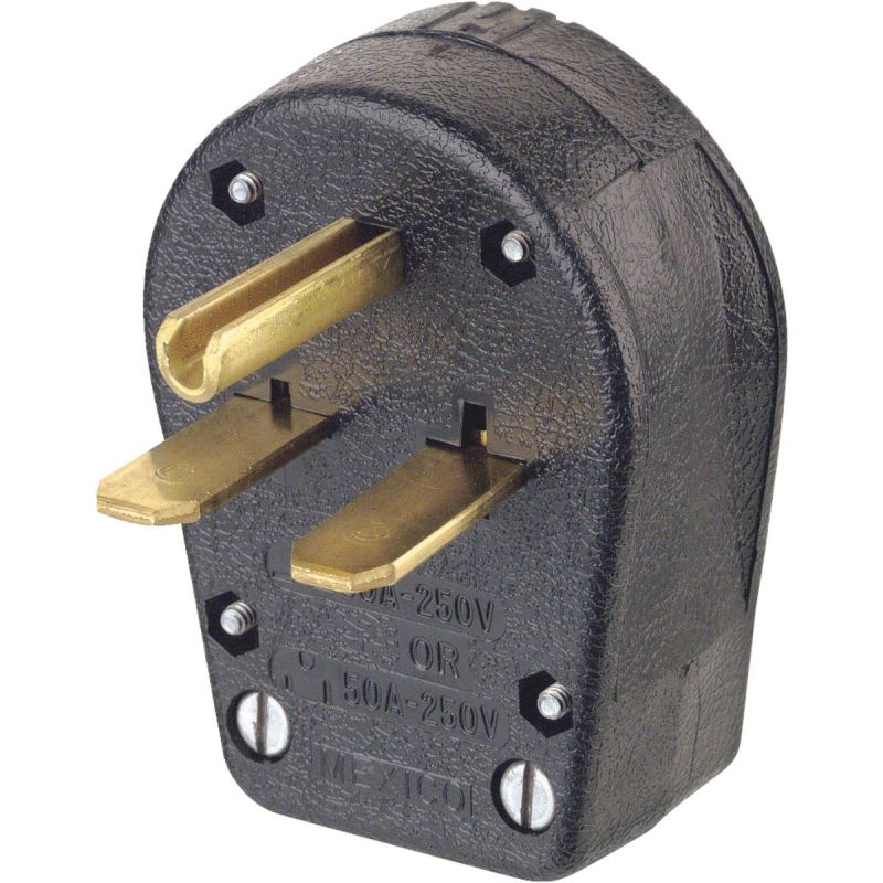 [931-E] Leviton 931-E Commercial Thermoplastic 14-6 AWG 2-Pole 3-Wire Angle Ground/Straight Blade Plug