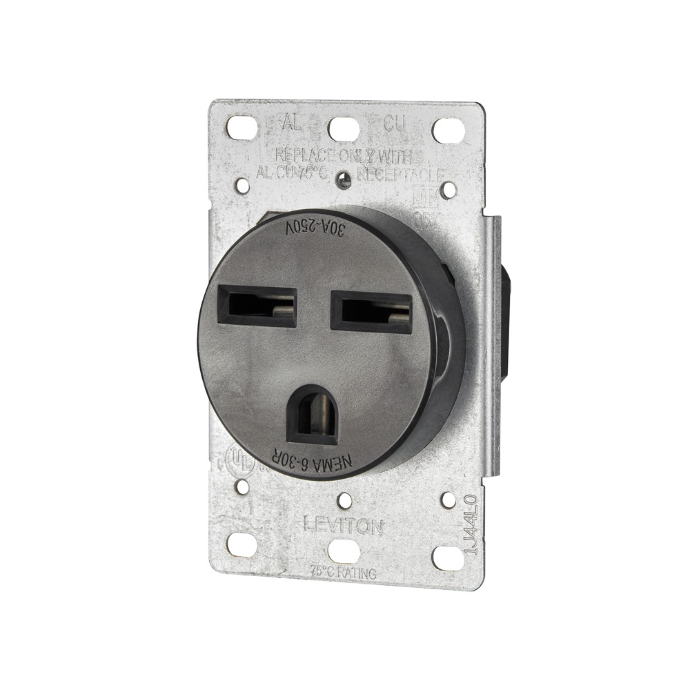 [5372-S00] Leviton 5372-S00 30 Amps 250 V Black Outlet 6-30R 1 Pack