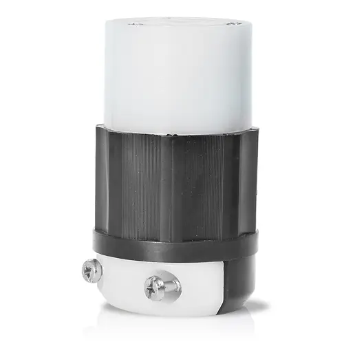 Locking Connector, 30 Amp, 600 Volt, Industrial Grade, Black & White