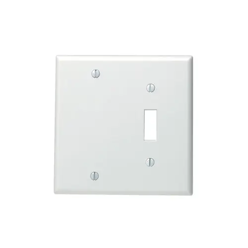 [88006] Leviton 2-Gang Combination, 1-Toggle 1-Blank Wallplate, Standard Size,Thermoset, White