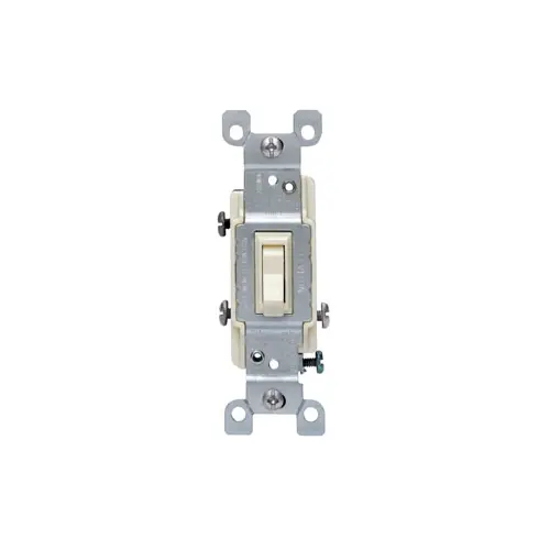 [1453-WCP] LEVITON 1453-WCP Toggle Switch 3-Way, AC Quiet 15 A, 120 VAC, Push-In and Side Wire