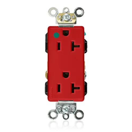 [16362-HGR] Leviton 16362-HGR 20 Amp Decora Plus Duplex Receptacle/Outlet, Hospital Grade, Self-Grounding