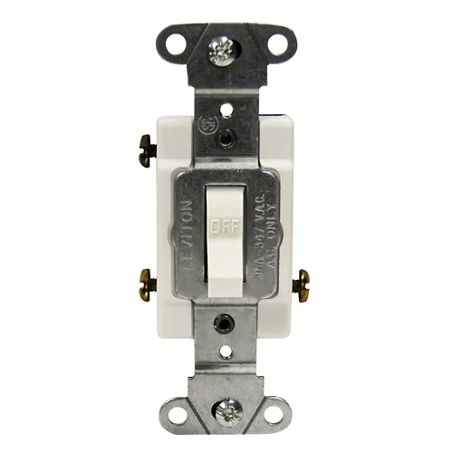 [18203-W] Leviton 18203-CW 15 Amp Toggle Switch, 3-Way, Canadian, Heavy-Duty Industrial Spec Grade