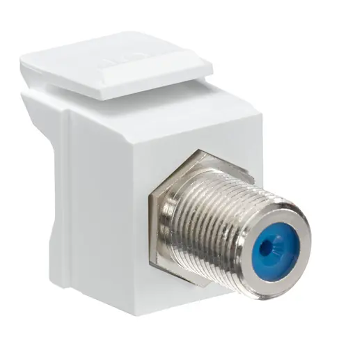 [41084-FWF] Feedthrough QUICKPORT™ F-Connector, Nickel Plated, White Housing