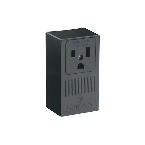 Leviton 50 Amp, 250 Volt, 2P, 3W, Surface Mtg Receptacle, Straight Blade, Industrial Grade, Grounding, Black 5378-P