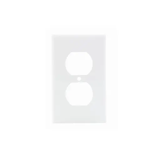 [80703-W] Leviton 1-Gang Duplex Outlet/Receptacle Wallplate, Standard Size, Thermoplastic Nylon, White
