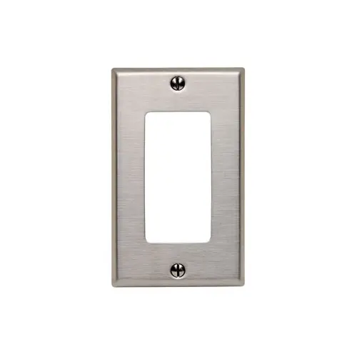 [84401-40] Leviton 347V 1-Gang Decora Wallplate, Standard Size, Non-Magnetic Stainless Steel 84401-40