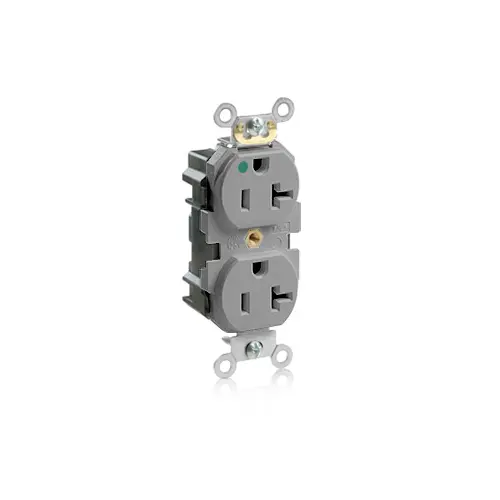 [M8300-HGY] Leviton M8300-HGY Receptacle straight duplex hospital 2P 3W 125V 20AMP grey