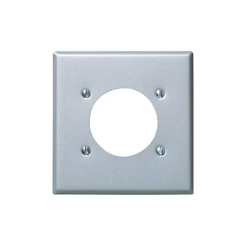 [S701-40] 2-Gang Power Receptacle Wallplate, Standard Size, Non-Magnetic Stainless Steel