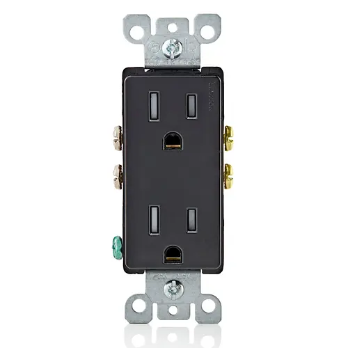 Leviton 15 Amp Decora Tamper-Resistant Duplex Outlet/Receptacle, Grounding, Black