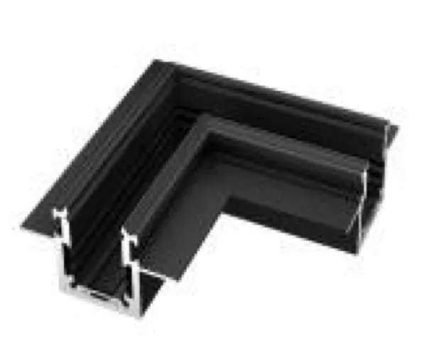[HB-TrackPart1] 24V Magnetic Track Horizontal 90 Corner Aluminum Black Finish