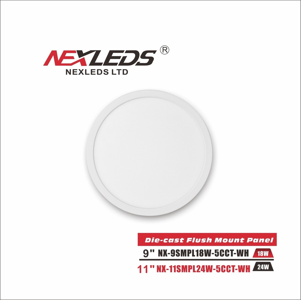 Nexleds NX-SMCL13-246W-5CCT, Surface Mounted Ceiling Light 2 Channel light(Night Light), 2100 Lumens, 5CCT Changeable, White