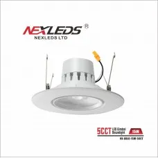 [NXGDL6-15W-5CCT] Nexleds 6 inch LED Gimbal Downlight - 5CCT - 15W - 120VAC - White Finish - Suitable for wet location LED Downlights