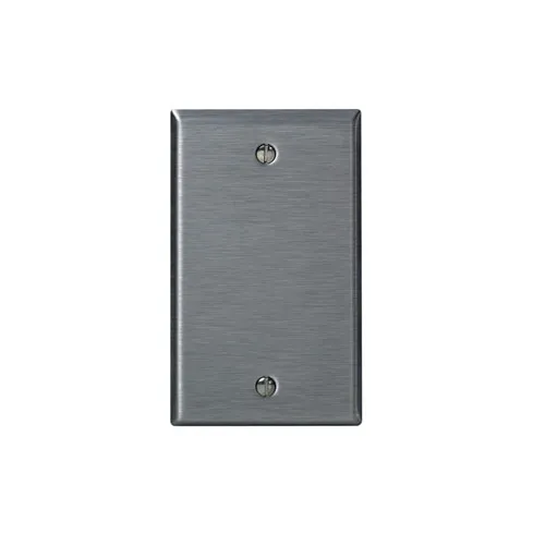 [84014-40] Leviton 1-Gang, No Device Blank Wallplate, Standard Size, 84014-40, Stainless Steel