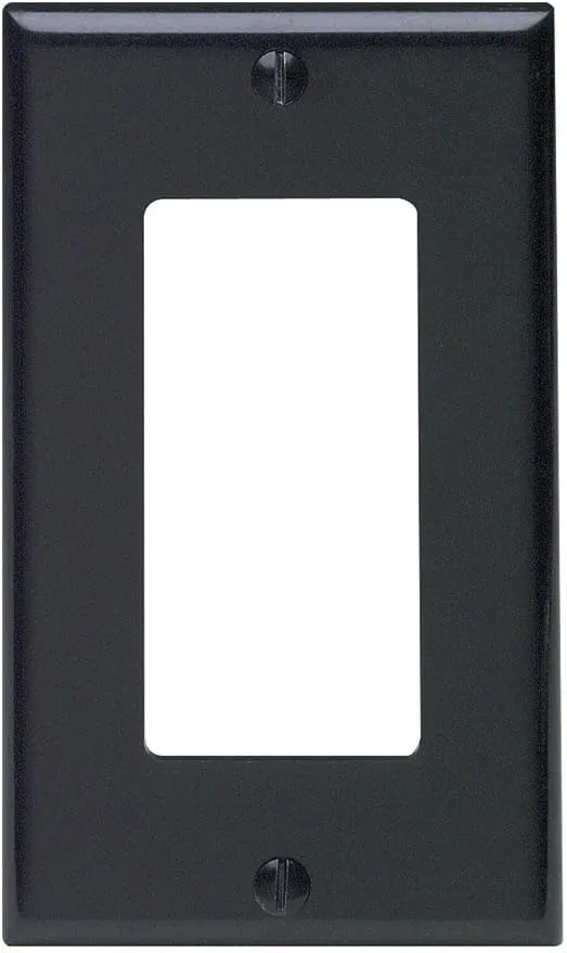 [80401-E] Leviton Standard Size Thermoset Device Mount 1-Gang Decora/GFCI Device Decora Wallplate, 80401-E, Black