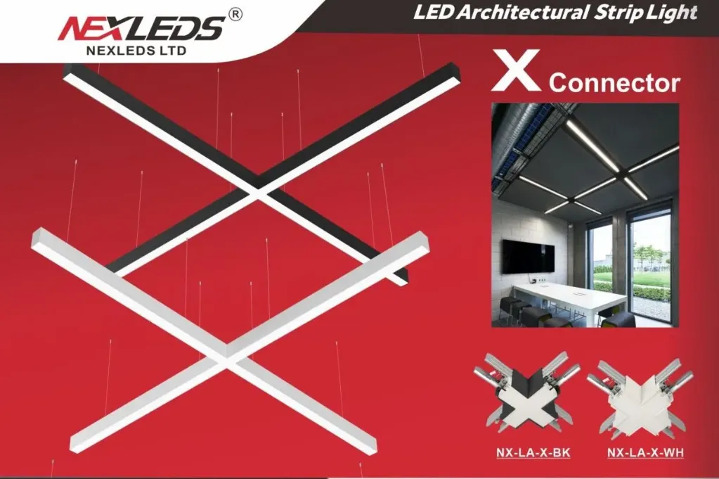 [NX-LA-X-BK] Nexleds Architectural "X" Shape Connector (Black)