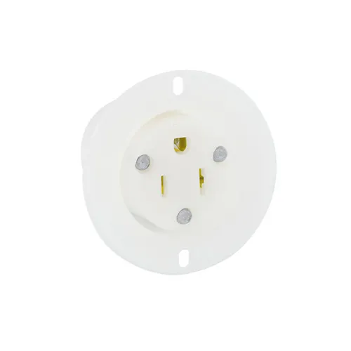 [5279-C] Leviton 15 Amp, 125 Volt, Flanged Outlet Receptacle, Industrial Grade 5279-C