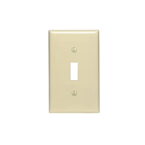 [80701-I] Leviton 1-Gang Toggle Switch Wallplate, Standard Size, Thermoplastic Nylon, Ivory 80701-I