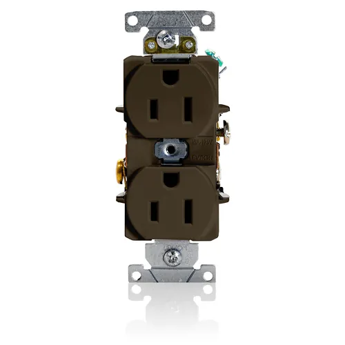 [5252] Leviton 15 Amp Duplex Receptacle/Outlet, Industrial Grade, Self-Grounding