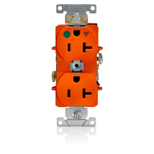 [8300-OIG] Leviton 20 Amp Narrow Body Duplex Receptacle/Outlet, Hospital Grade, Isolated Ground