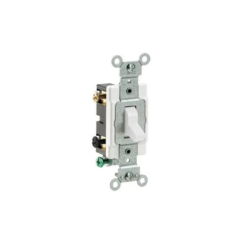 [CS215-2W] Leviton 15 Amp, Toggle Switch, Double-Pole, Quiet Switch, Commercial Spec Grade