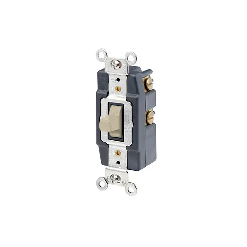 [1256-I] Leviton 15 Amp Toggle Switch, Single-Pole, Quiet Switch, Extra Heavy Duty Spec Grade, Grounding 1256-I