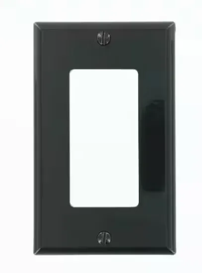 [80401-NE] Leviton 1-Gang Black Decora/Rocker Nylon Standard Wall Plate 80401-NE