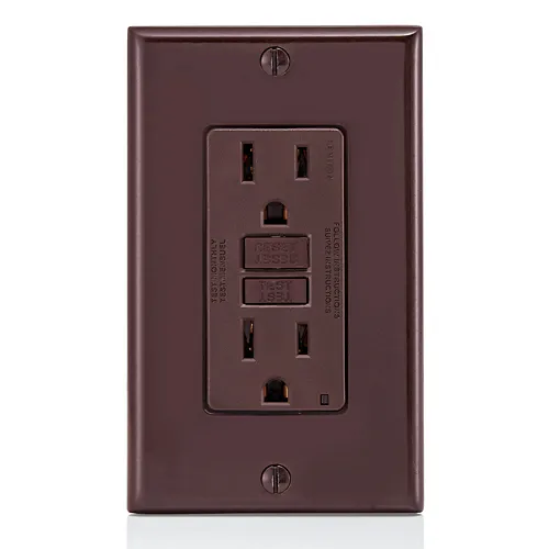 [GFNT1] Leviton 15 Amp, Self-Test, Non-Tamper-Resistant Slim GFCI Outlet with LED Indicator Light GFNT1