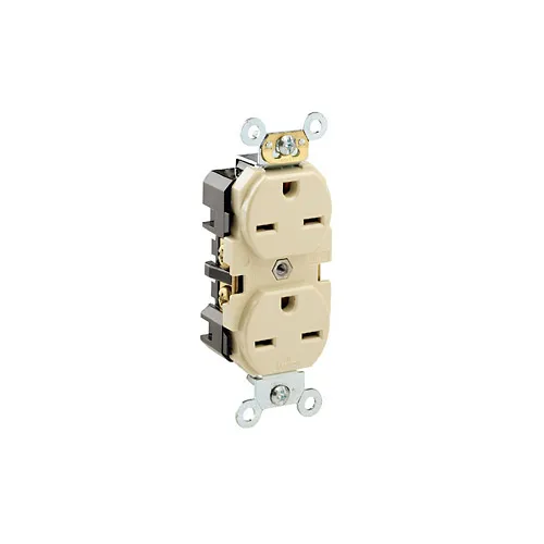 [5662-I] Leviton 15 Amp Duplex Receptacle/Outlet, Industrial Grade, Self-Grounding
