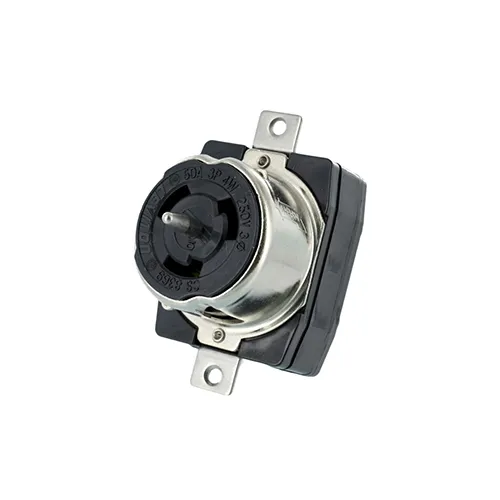 [CS8369] Leviton 50 Amp, 250 Volt, Black & White Locking Flush Mount Receptacle, Industrial Grade CS8369