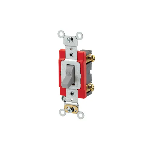 [1221-2GY] Leviton 20 Amp Toggle Switch, Single-Pole, Quiet Switch, Extra Heavy Duty Spec Grade 1221-2GY