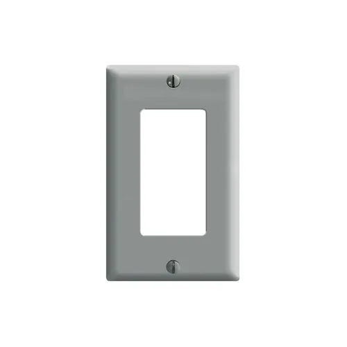[80401-GY] Leviton 1-Gang Decora/GFCI Device Wallplate, Standard Size, Thermoset, Gray 80401-GY